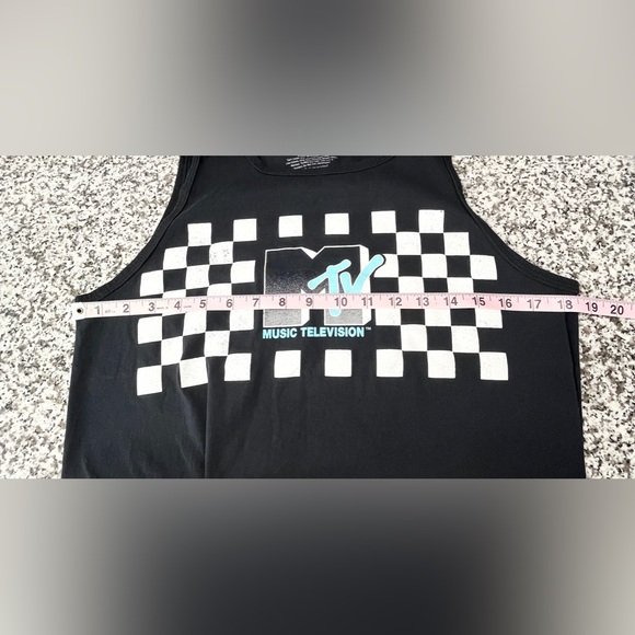Men’s MTV Music Television Checker Logo Retro Sleeveless T-Shirt Size: Medium - Picture 8 of 8